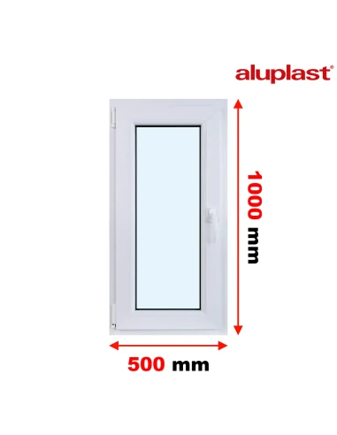 Kunststofffenster PVC Fenster 50x100 cm DREH/KIPP Aluplast Ideal 8000