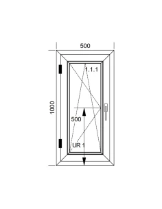 Kunststofffenster PVC Fenster 50x100 cm DREH/KIPP Aluplast Ideal 8000 2