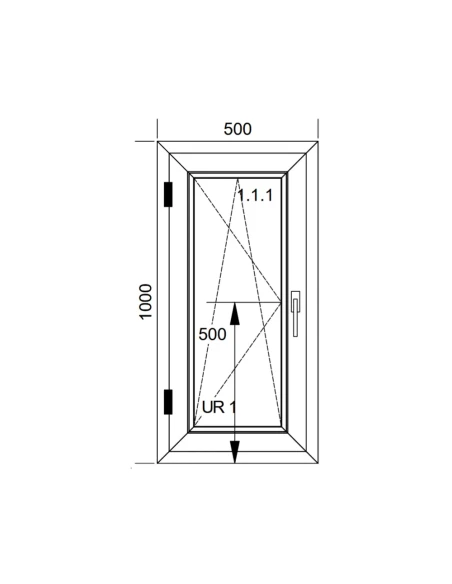 Kunststofffenster PVC Fenster 50x100 cm DREH/KIPP Aluplast Ideal 8000