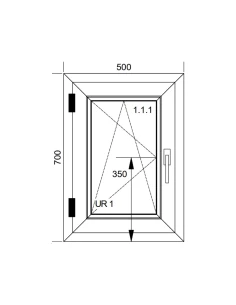 Kunststofffenster PVC Fenster 50x70 cm DREH/KIPP Aluplast Ideal 8000 2