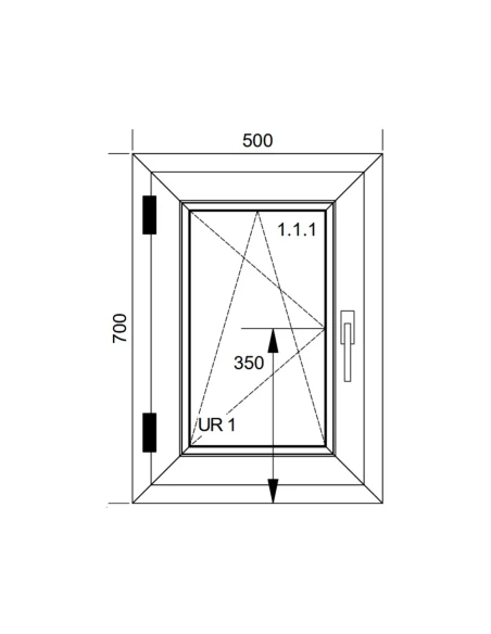 Kunststofffenster PVC Fenster 50x70 cm DREH/KIPP Aluplast Ideal 8000
