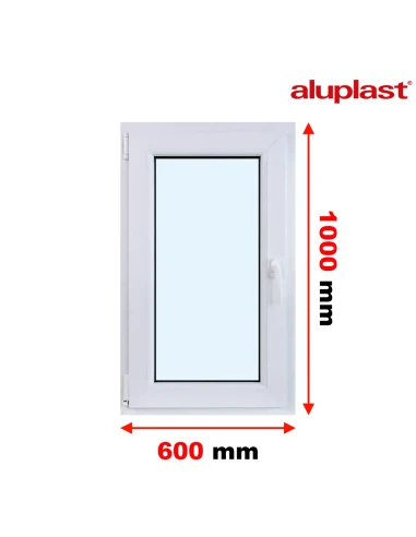 Kunststofffenster PVC Fenster 60x100 cm DREH/KIPP Aluplast Ideal 8000