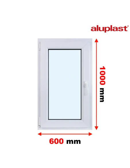 Kunststofffenster PVC Fenster 60x100 cm DREH/KIPP Aluplast Ideal 8000