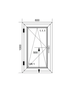 Kunststofffenster PVC Fenster 60x100 cm DREH/KIPP Aluplast Ideal 8000 2