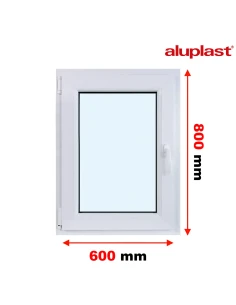 Kunststofffenster PVC Fenster 60x80 cm DREH/KIPP Aluplast Ideal 8000