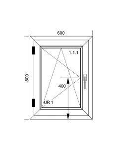 Kunststofffenster PVC Fenster 60x80 cm DREH/KIPP Aluplast Ideal 8000 2