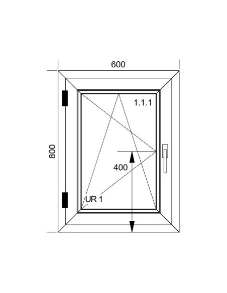 Kunststofffenster PVC Fenster 60x80 cm DREH/KIPP Aluplast Ideal 8000