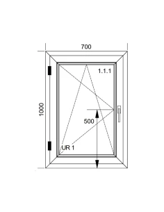 Kunststofffenster PVC Fenster 70x100 cm DREH/KIPP Aluplast Ideal 8000 2