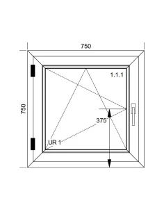 Kunststofffenster PVC Fenster 75x75 cm DREH/KIPP Aluplast Ideal 8000 2