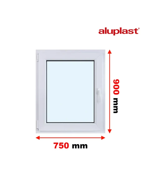Kunststofffenster PVC Fenster 75x90 cm DREH/KIPP Aluplast Ideal 8000