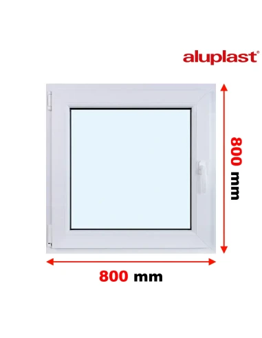 Kunststofffenster PVC Fenster 80x80 cm DREH/KIPP Aluplast Ideal 8000