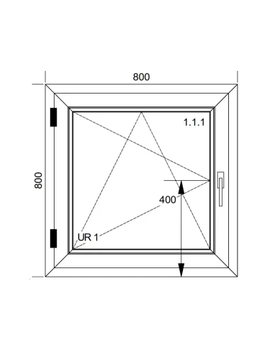 Kunststofffenster PVC Fenster 80x80 cm DREH/KIPP Aluplast Ideal 8000