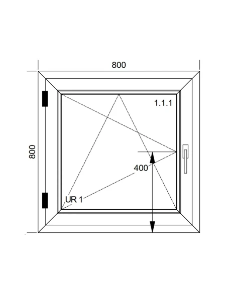 Kunststofffenster PVC Fenster 80x80 cm DREH/KIPP Aluplast Ideal 8000