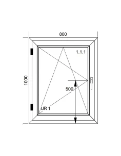Kunststofffenster PVC Fenster 80x100 cm DREH/KIPP Aluplast Ideal 8000 2