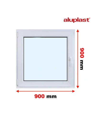 Kunststofffenster PVC Fenster 90x90 cm DREH/KIPP Aluplast Ideal 8000