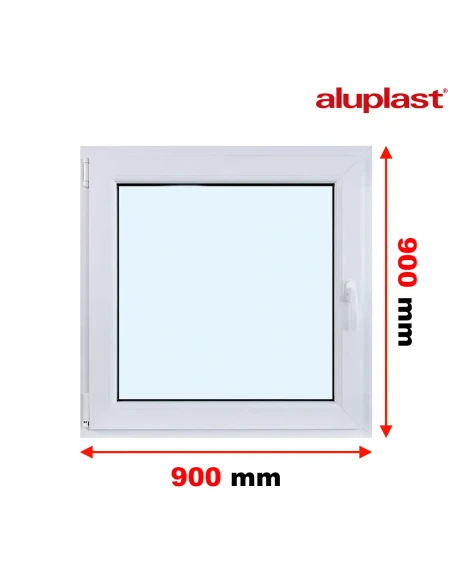 Kunststofffenster PVC Fenster 90x90 cm DREH/KIPP Aluplast Ideal 8000