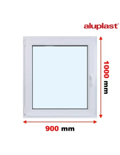 Kunststofffenster PVC Fenster 90x100 cm DREH/KIPP Aluplast Ideal 8000