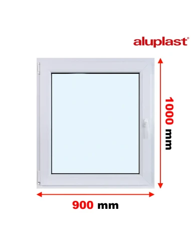 Kunststofffenster PVC Fenster 90x100 cm DREH/KIPP Aluplast Ideal 8000