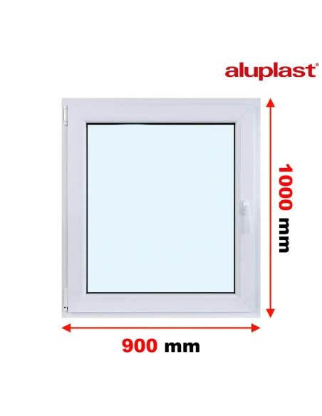 Kunststofffenster PVC Fenster 90x100 cm DREH/KIPP Aluplast Ideal 8000