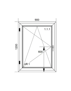 Kunststofffenster PVC Fenster 90x120 cm DREH/KIPP Aluplast Ideal 8000 2