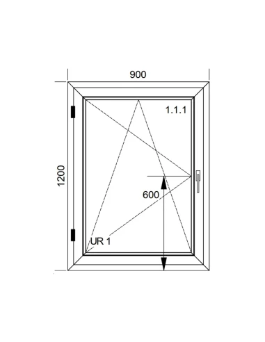 Kunststofffenster PVC Fenster 90x120 cm DREH/KIPP Aluplast Ideal 8000