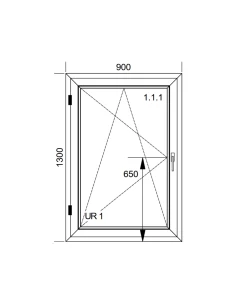 Kunststofffenster PVC Fenster 90x130 cm DREH/KIPP Aluplast Ideal 8000 2