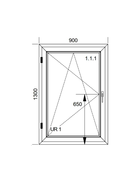 Kunststofffenster PVC Fenster 90x130 cm DREH/KIPP Aluplast Ideal 8000