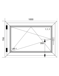 Kunststofffenster PVC Fenster 100x70 cm DREH/KIPP Aluplast Ideal 8000 2