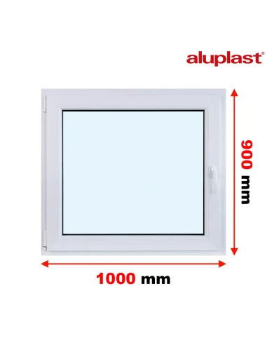Kunststofffenster PVC Fenster 100x90 cm DREH/KIPP Aluplast Ideal 8000