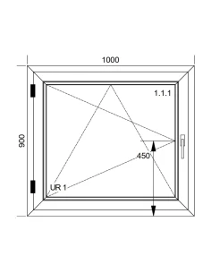 Kunststofffenster PVC Fenster 100x90 cm DREH/KIPP Aluplast Ideal 8000 2