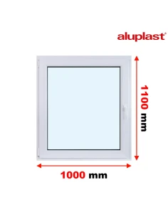 Kunststofffenster PVC Fenster 100x110 cm DREH/KIPP Aluplast Ideal 8000