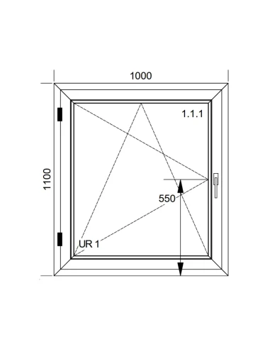 Kunststofffenster PVC Fenster 100x110 cm DREH/KIPP Aluplast Ideal 8000