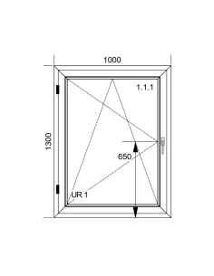 Kunststofffenster PVC Fenster 100x130 cm DREH/KIPP Aluplast Ideal 8000 2