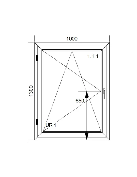 Kunststofffenster PVC Fenster 100x130 cm DREH/KIPP Aluplast Ideal 8000