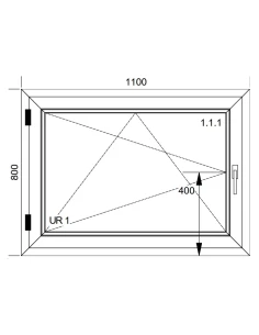 Kunststofffenster PVC Fenster 110x80 cm DREH/KIPP Aluplast Ideal 8000 2
