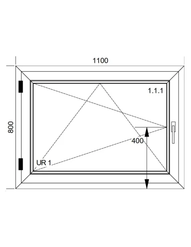 Kunststofffenster PVC Fenster 110x80 cm DREH/KIPP Aluplast Ideal 8000