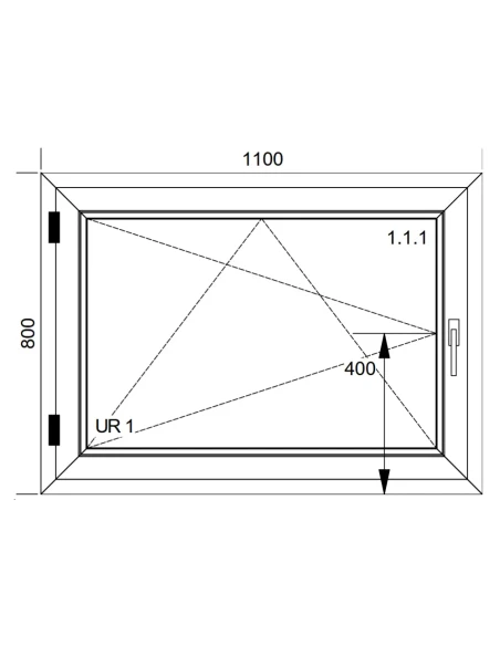 Kunststofffenster PVC Fenster 110x80 cm DREH/KIPP Aluplast Ideal 8000