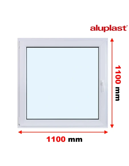 Kunststofffenster PVC Fenster 110x110 cm DREH/KIPP Aluplast Ideal 8000