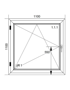 Kunststofffenster PVC Fenster 110x110 cm DREH/KIPP Aluplast Ideal 8000 2