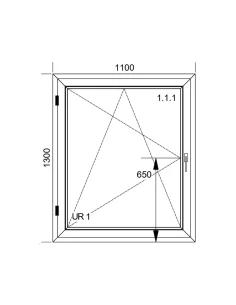 Kunststofffenster PVC Fenster 110x130 cm DREH/KIPP Aluplast Ideal 8000 2
