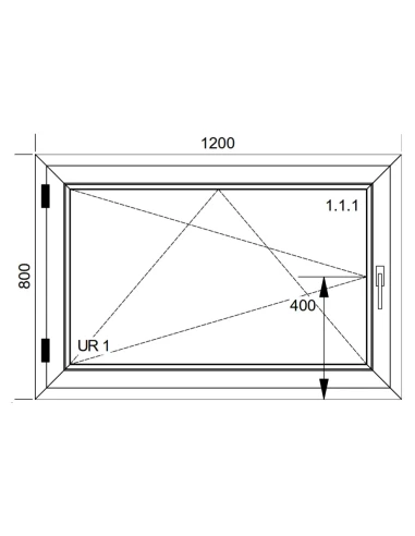 Kunststofffenster PVC Fenster 120x80 cm DREH/KIPP Aluplast Ideal 8000