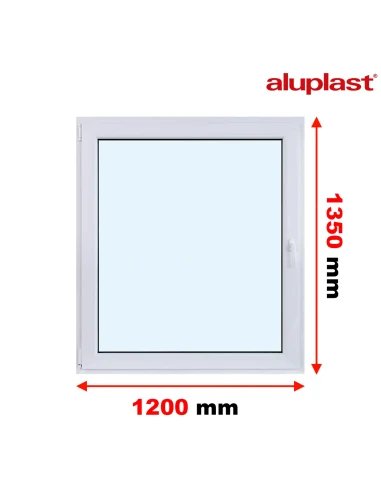 Kunststofffenster PVC Fenster 120x135 cm DREH/KIPP Aluplast Ideal 8000