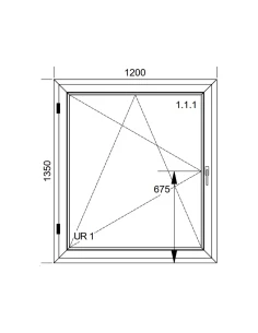 Kunststofffenster PVC Fenster 120x135 cm DREH/KIPP Aluplast Ideal 8000 2