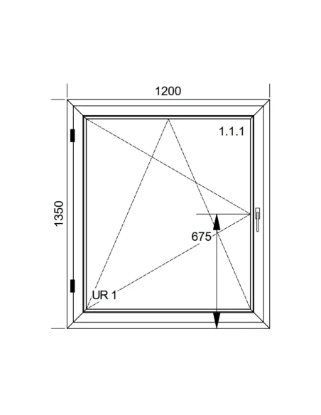 Kunststofffenster PVC Fenster 120x135 cm DREH/KIPP Aluplast Ideal 8000