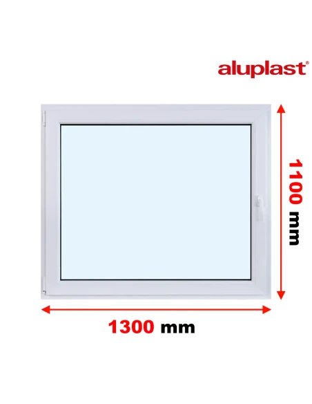 Kunststofffenster PVC Fenster 130x110 cm DREH/KIPP Aluplast Ideal 8000