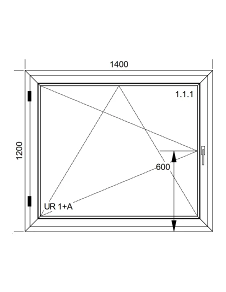 Kunststofffenster PVC Fenster 140x120 cm DREH/KIPP Aluplast Ideal 8000
