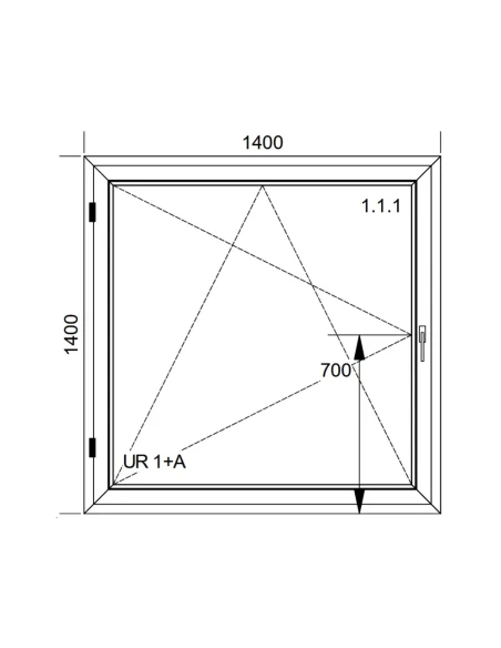 Kunststofffenster PVC Fenster 140x140 cm DREH/KIPP Aluplast Ideal 8000