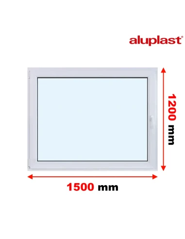 Kunststofffenster PVC Fenster 150x120 cm DREH/KIPP Aluplast Ideal 8000
