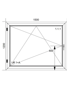 Kunststofffenster PVC Fenster 150x120 cm DREH/KIPP Aluplast Ideal 8000 2