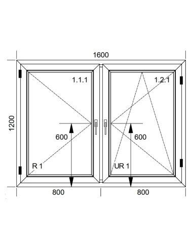 Kunststofffenster PVC Fenster 160x120 cm DREH+DREH/KIPP Aluplast Ideal 8000